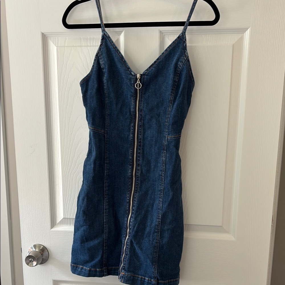 Denim Zip-Front Dress